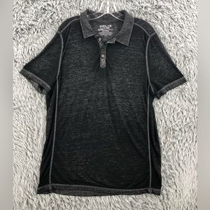 Helix Shirt Mens X Large Burnout Gray Black Polo Shirt